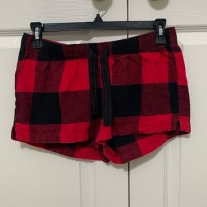 Old Navy XS Buffalo Plaid Red and Black Sleep Shorts